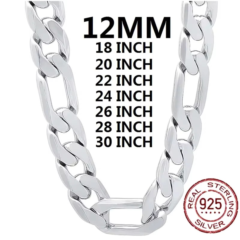 Cuban Link Chain 12Mm - 925 Sterling zilveren ketting voor heren,