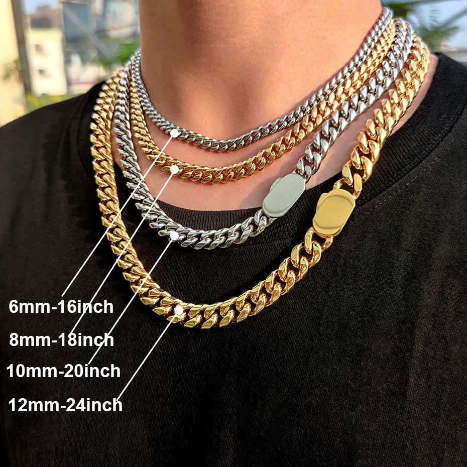 Cuban Link Chain 12Mm - 6-12mm Breedte Nieuwe Stijl Rvs Cubaanse