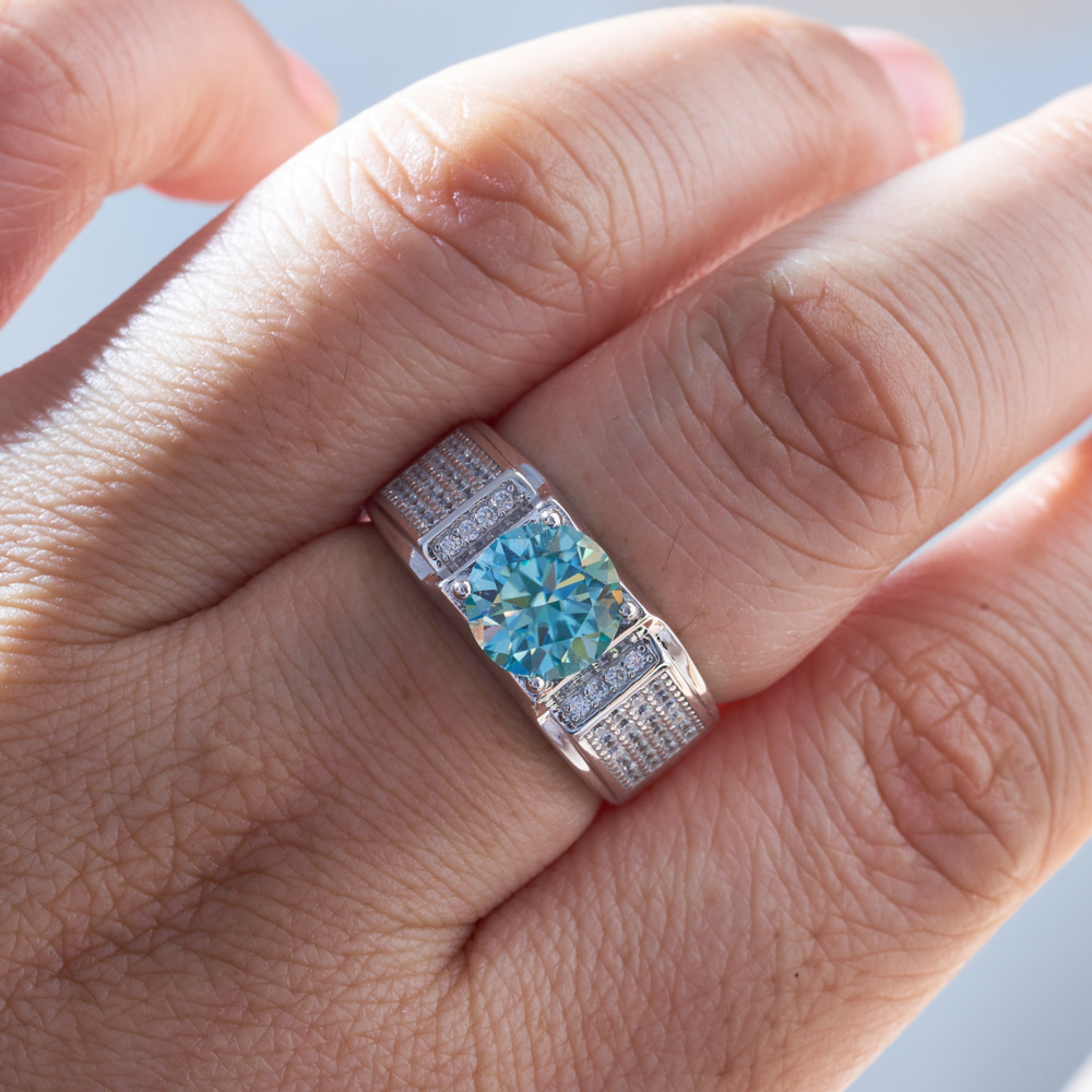 1 Karaat Natuurlijke Blauwe Kl - Moissanite Engagement Ring 1 Carat recensie en prijs