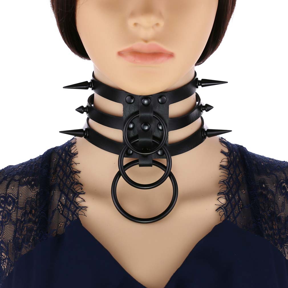 Mode Vrouwen Mannen Zwarte Riv - Goth Punk Spike Choker recensie en prijs