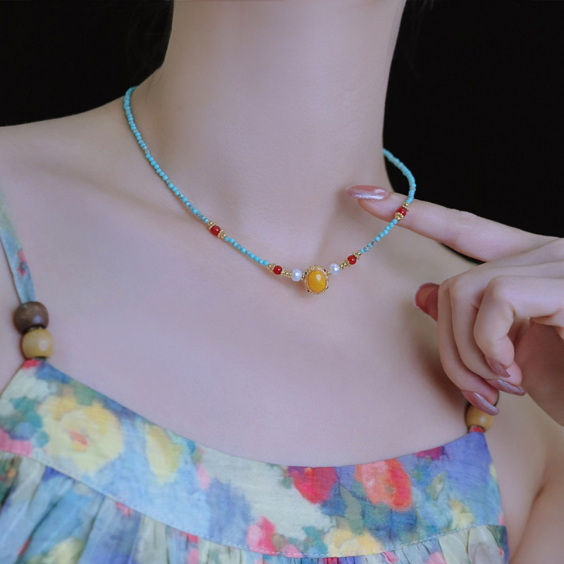 Nieuwe collectie vintage blauw - Pearl Choker Necklace Vintage recensie en prijs