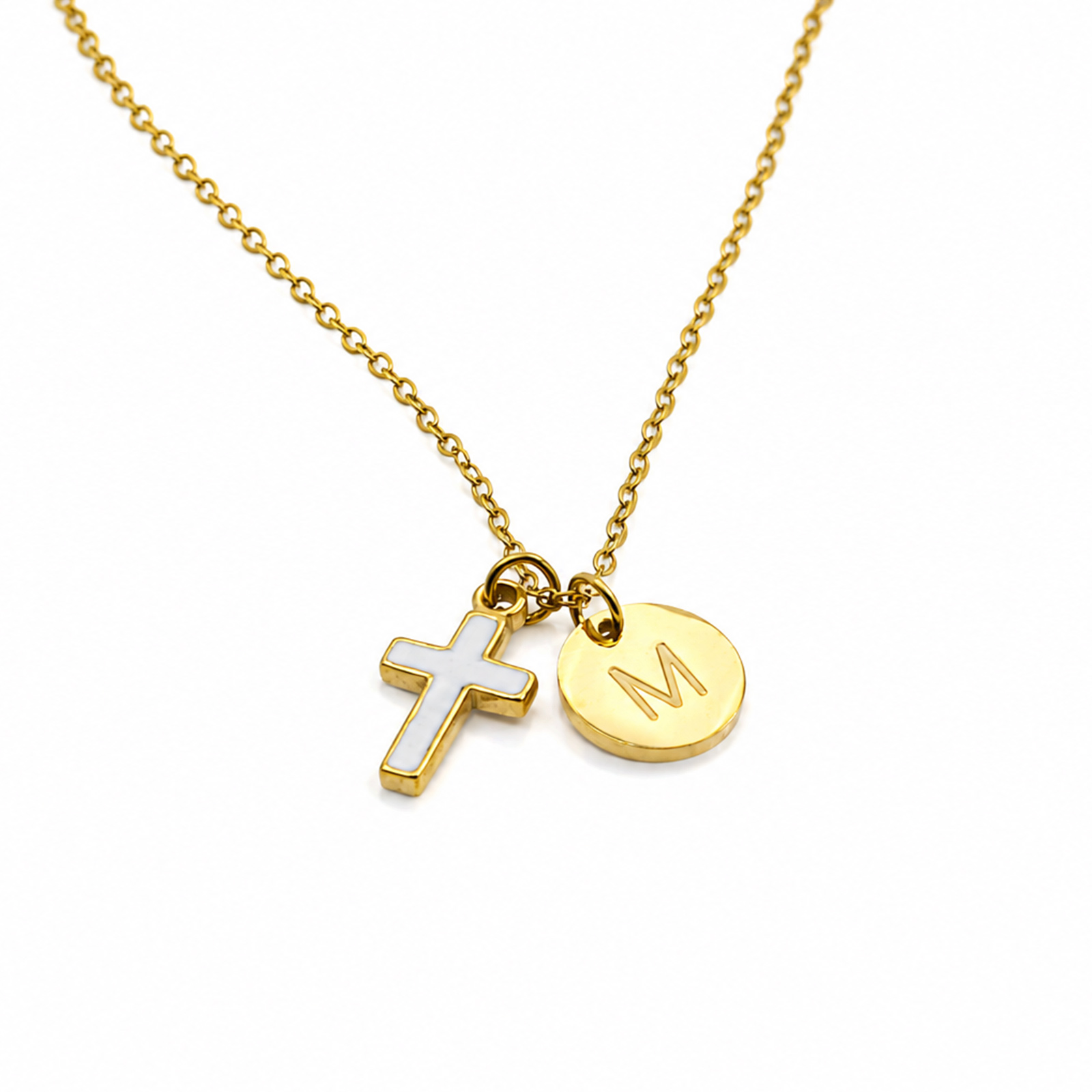 Kruis Initiaal Ketting RVS 18K - Initial Letter Necklace 18K Gold recensie en prijs