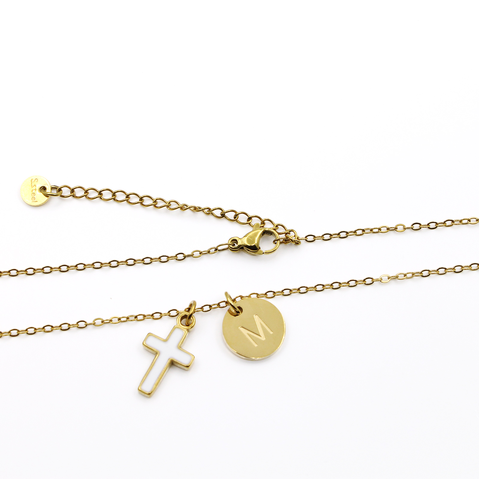 Kruis Initiaal Ketting RVS 18K - Initial Letter Necklace 18K Gold recensie en prijs