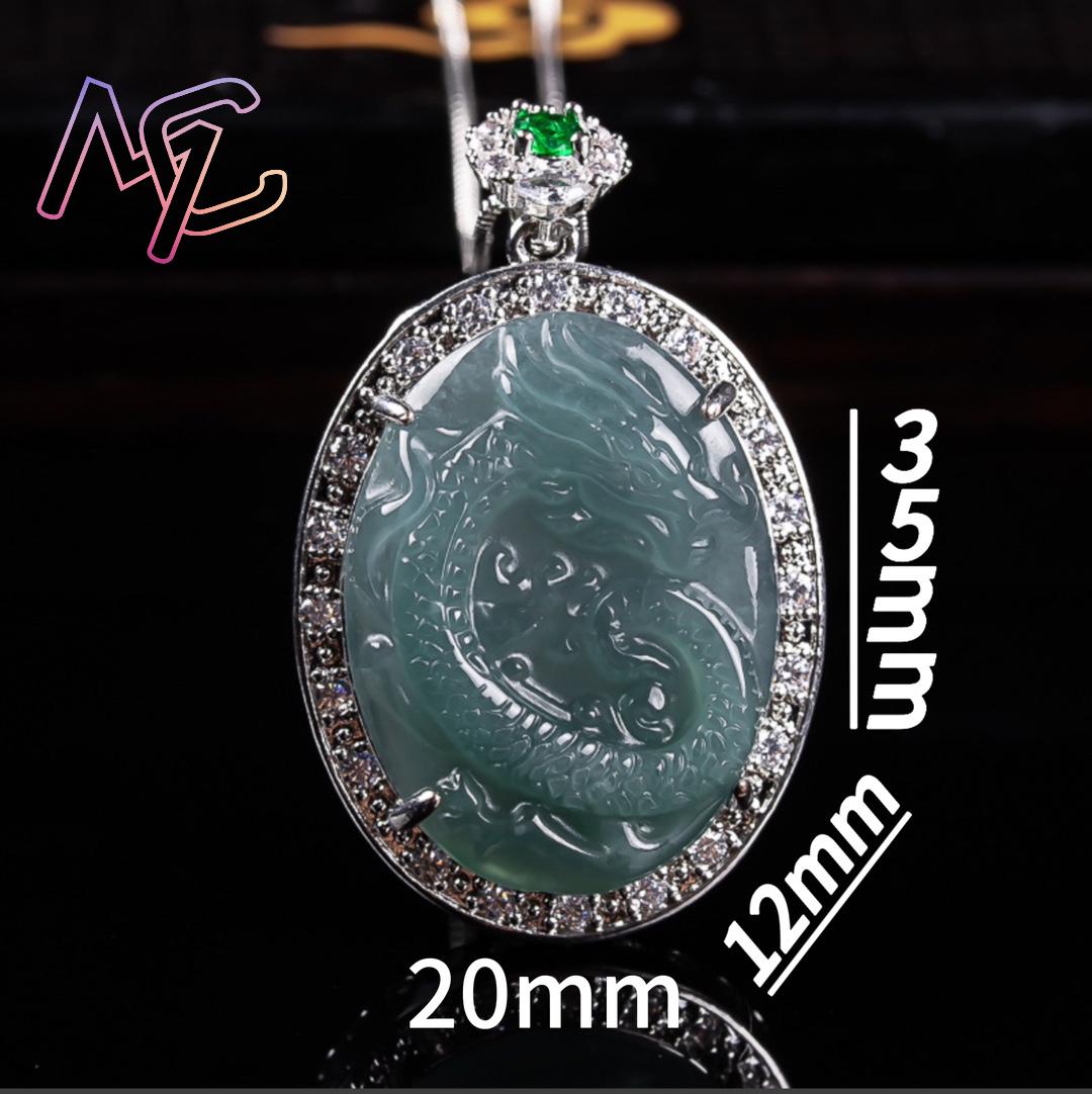 Myanmar Jadeïet Draak Hanger K - 925 Sterling Silver Chain Necklace Men recensie en prijs